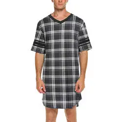 Customize Design Comfortable 180 Cotton Blank Long Night men Sleeping Shirts Breathable Sleep Tee Dresses For Women