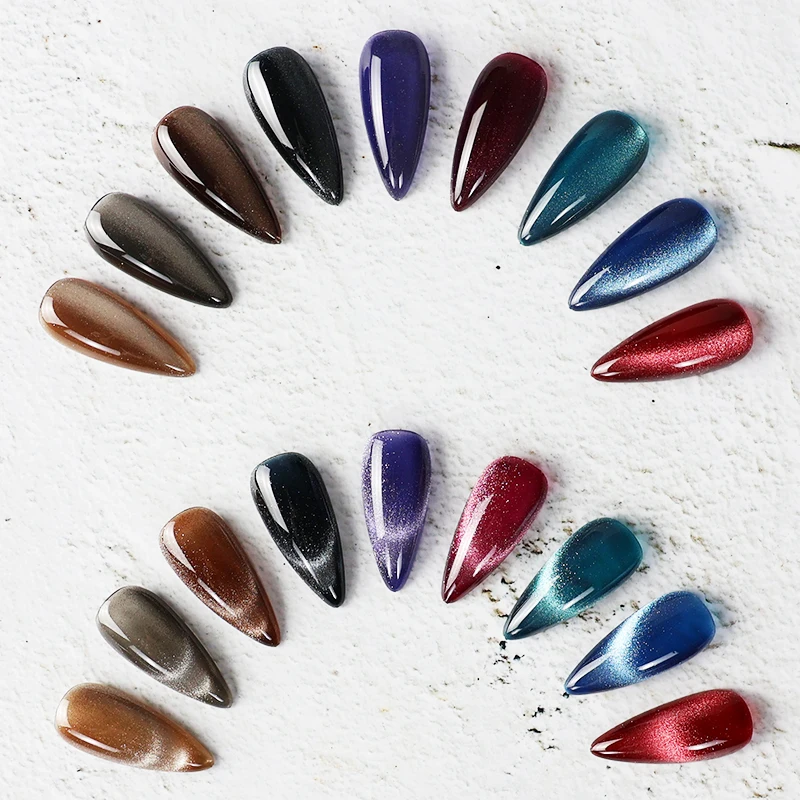 China factory private label new style 5d color uv nail art gel kit set magnetic 9D cat eye gel polish semi-permanent enamel