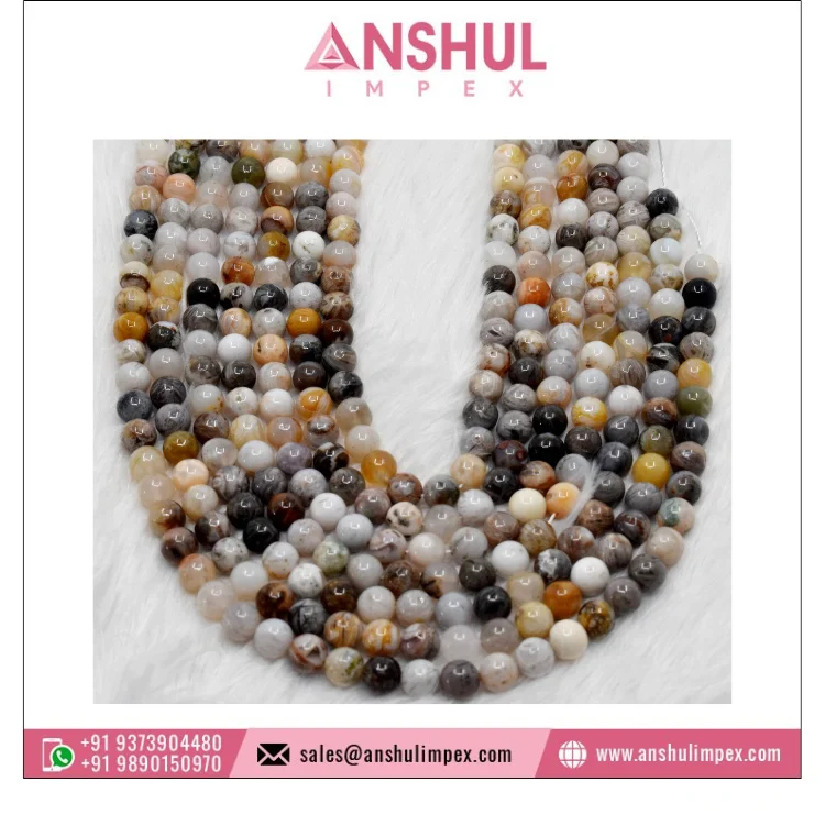 Top Selling Gemstone Decoration Factory Sale Bamboo Leaf 8mm Round Beads from Reliable Supplier