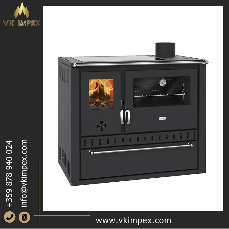 Hotels Villas Freestanding Wood Burning Cooking Stove High Quality 5.0 kg/h Fuel Consumption Modern Cast Iron Indoor Use Direct