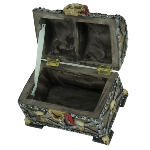 Custom Skull and Swords Pirate Treasure Chest Trinket Box Pirate Marauder Skull Jewelry Box Resin Skull Storage Box