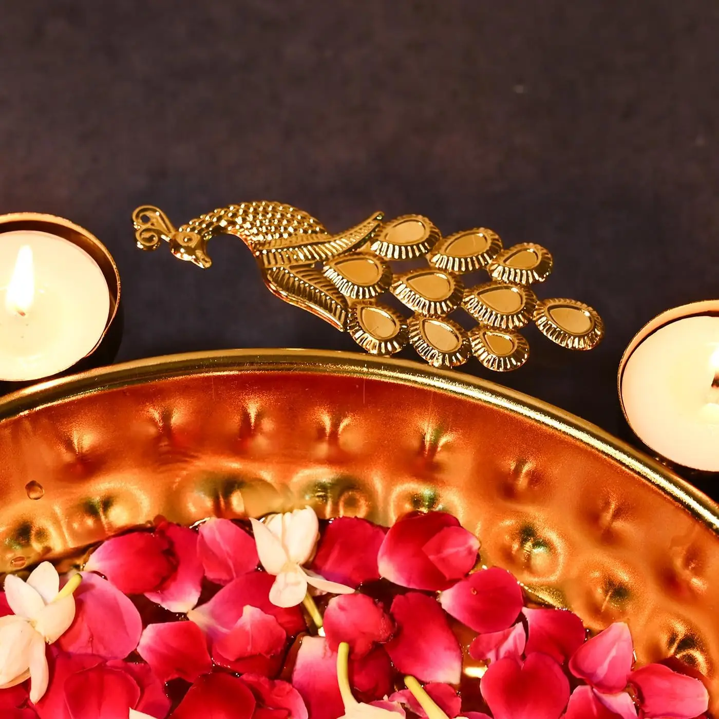 Indian Handmade Traditional Urli Bowl for Home Decor and Festive Decoration for Floating Flowers Tea-Light Candles for Diwali