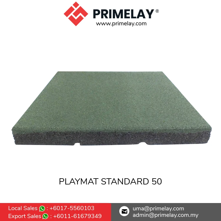 Easy to Clean Abrasion-resistance Rubber Smooth Surface 50mm Thickness Rubber Flooring Playmat SQ 50 at Competitive Price