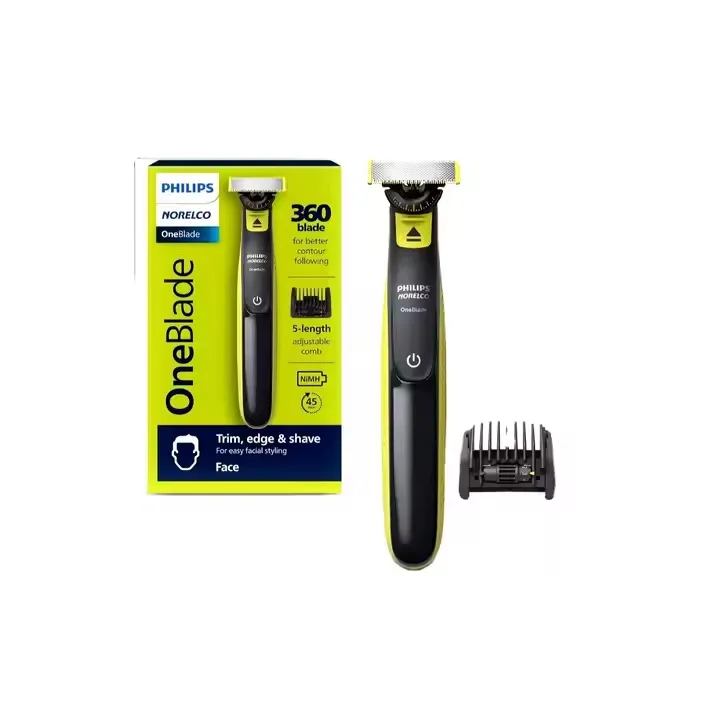 Philips Norelco OneBlade 360 Hybrid Electric Shaver 5-in-1 Face Trimmer Stubble Comb Frustration Free Packaging Model QP2724/90