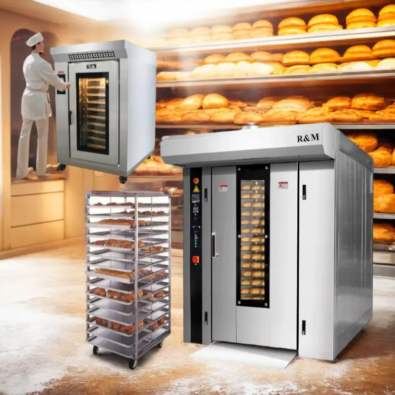 Wholesale the industry china wholesale price lead top 8 64 32 tray pizza italy gas burner industrial big bakery rack rotary oven