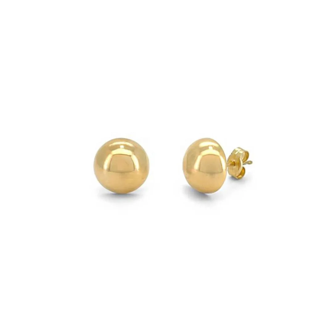 14K Classic Real Gold Dome Butterfly Earrings for Women  Ecofriendly Everyday Wear Special Occasions  Spanish Craftsmanship