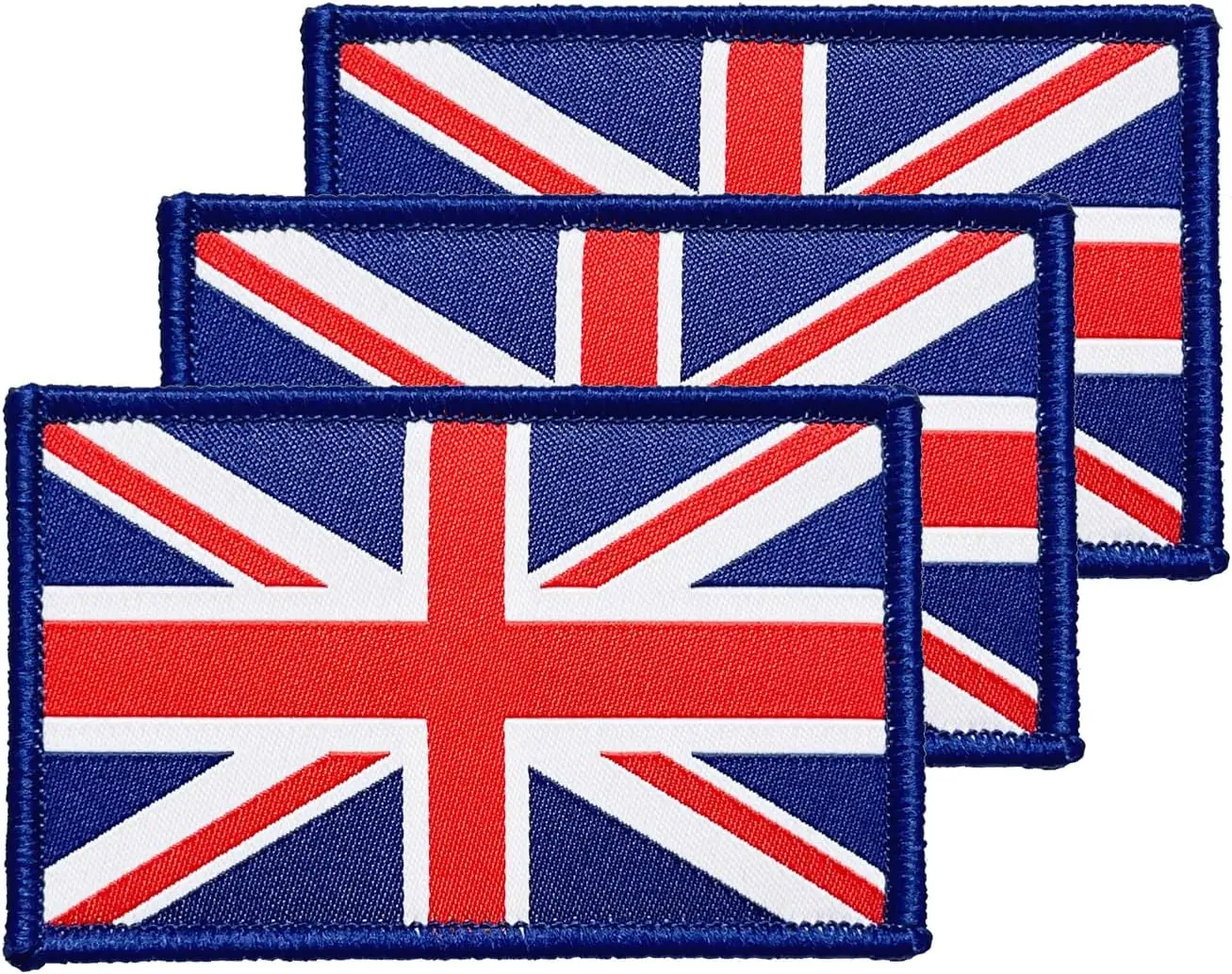 Low MOQ Tactical British Union Flag Patch Hook & Loop Tactical Patch Applique Fastener Full Embroidery Patch for Caps Bag
