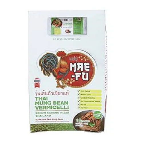Small Size 24 months Shelf Life 35gr x 10 Mae Fu Freshly ODM Thailand Soft Mung Bean Vermicelli in a plastic bag Packaging