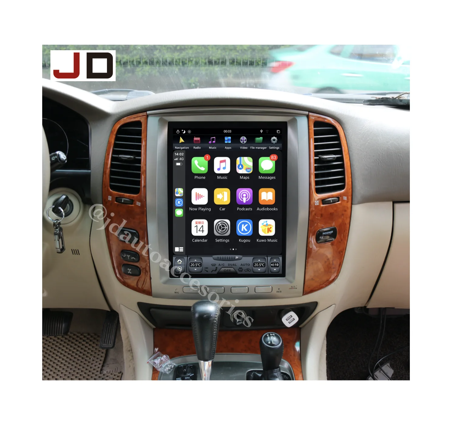 JD AUTO12.1 inch tesla vertical screen android dvd player for Toyota Land Cruiser 100 LC100 for Lexus LX470 2003-2007
