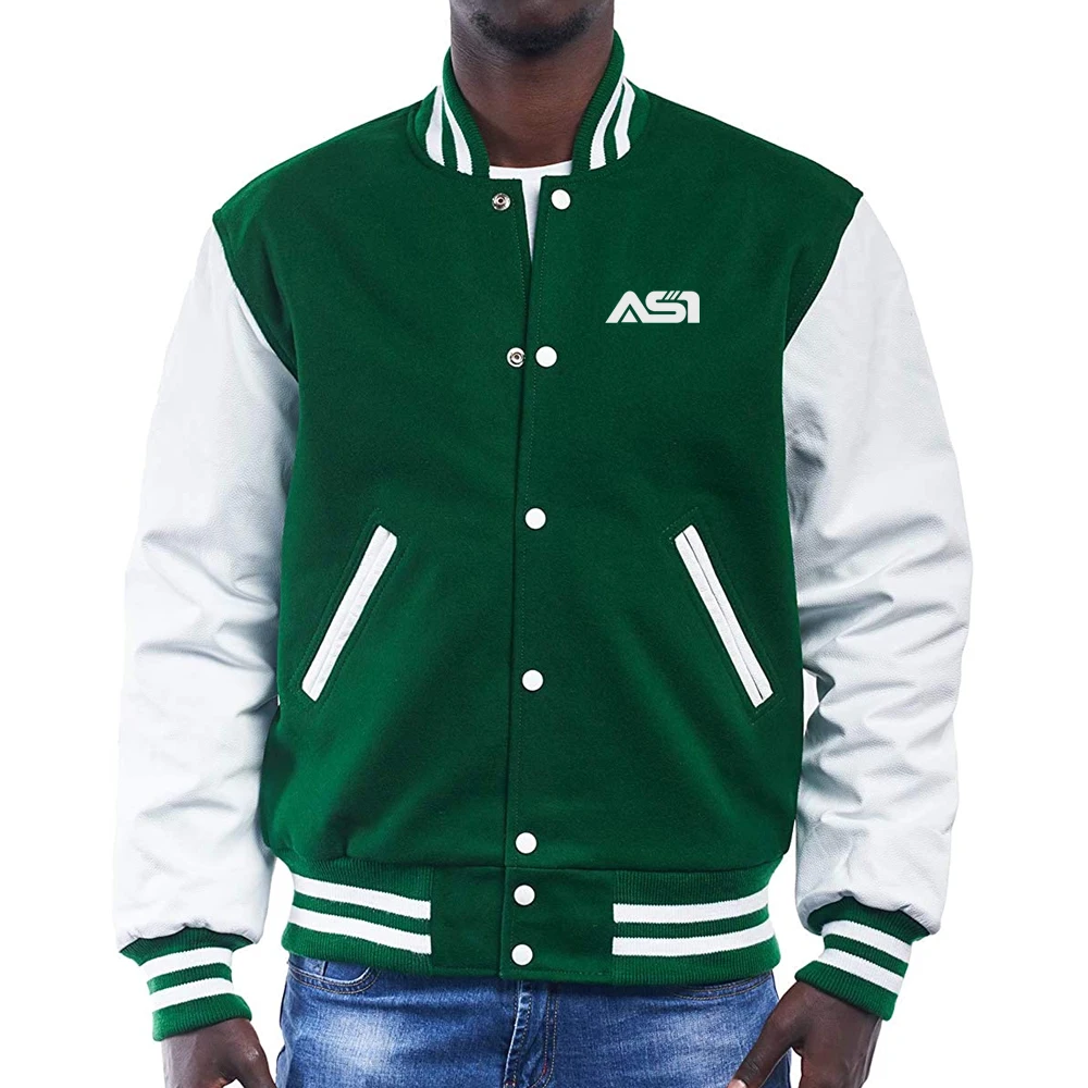 Fall Fashion Coat Wholesale Letterman Crop Bomber Baseball Leather Sleeve Varsity Jacket for Women