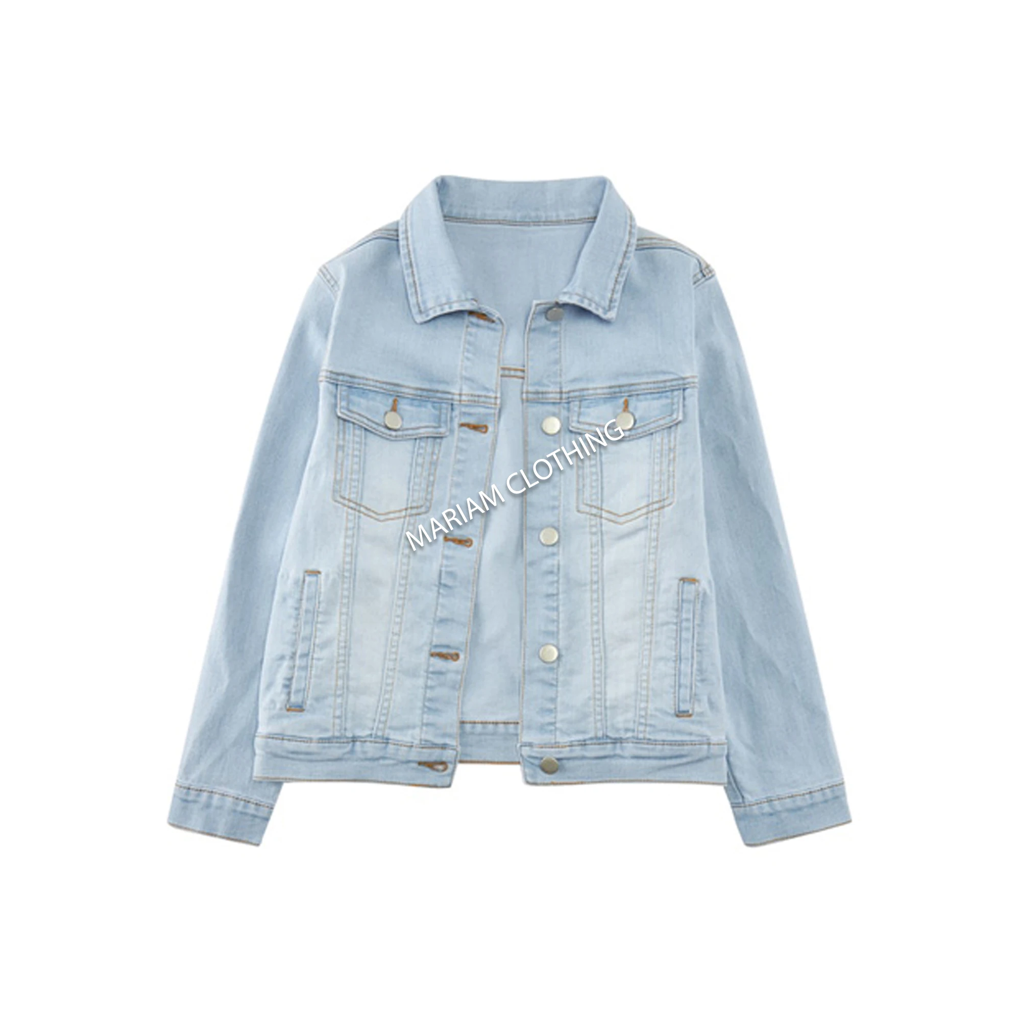 Fashion Newest Casual Unique Streetwear Custom Design Wholesale Price High Quality Denim Jeans Jacket for Womens From Bangladesh