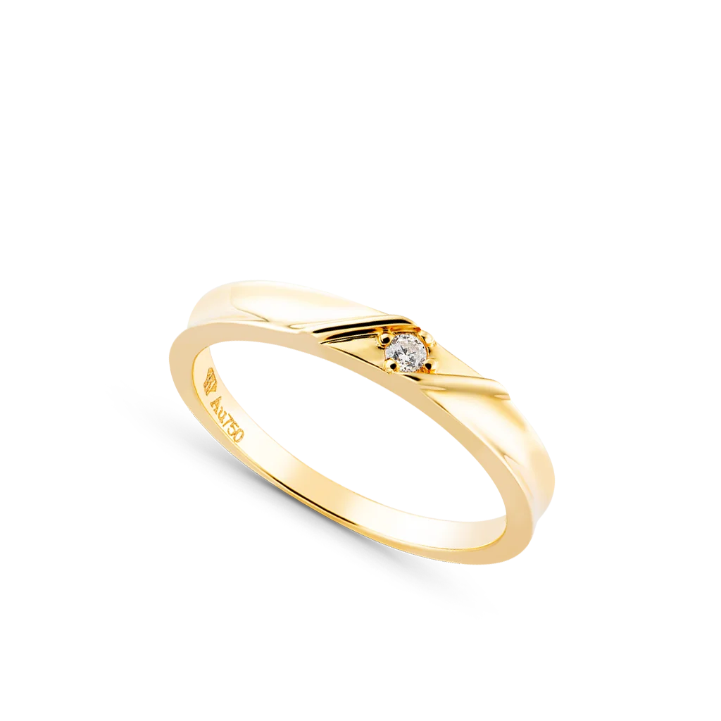 New collection simple design customized 18k 14k solid gold jewelry wedding rings gold Vietnam Manufacturer NC558