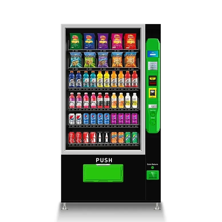 BRENU Smart Robot Automatic commercial Cash Payment Drinks NAYAX card system Snack juice vending machine