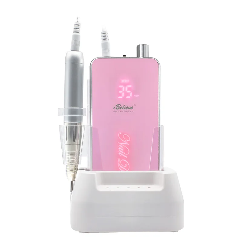 High Quality 35kRpm Low Vibration Nail Drill Handpiece 65W Rechargeable Cordless Drill Machine For Nails