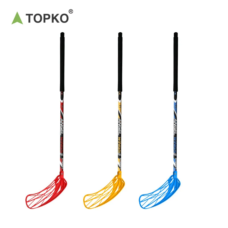TOPKO High Quality Light Weight PP Glass Fiber Floorball Stick for Kids Outdoor Hockey Floorball Stick