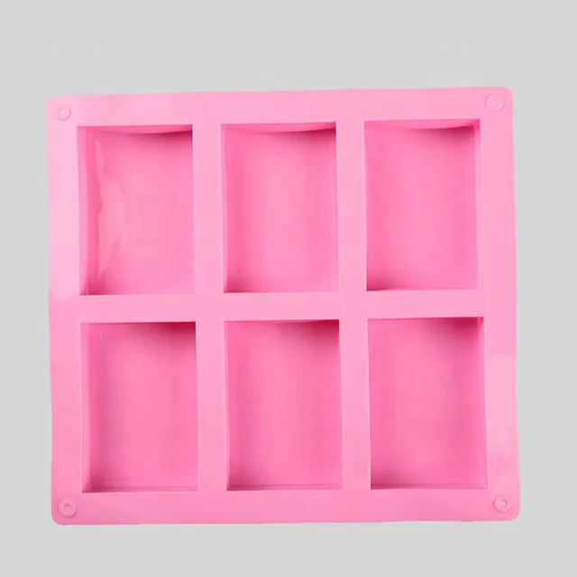 DLC053 6 Cavities Rectangle Shape Silicone Mold For Chocolate Cake Jelly Pudding Handmade Soap Mold