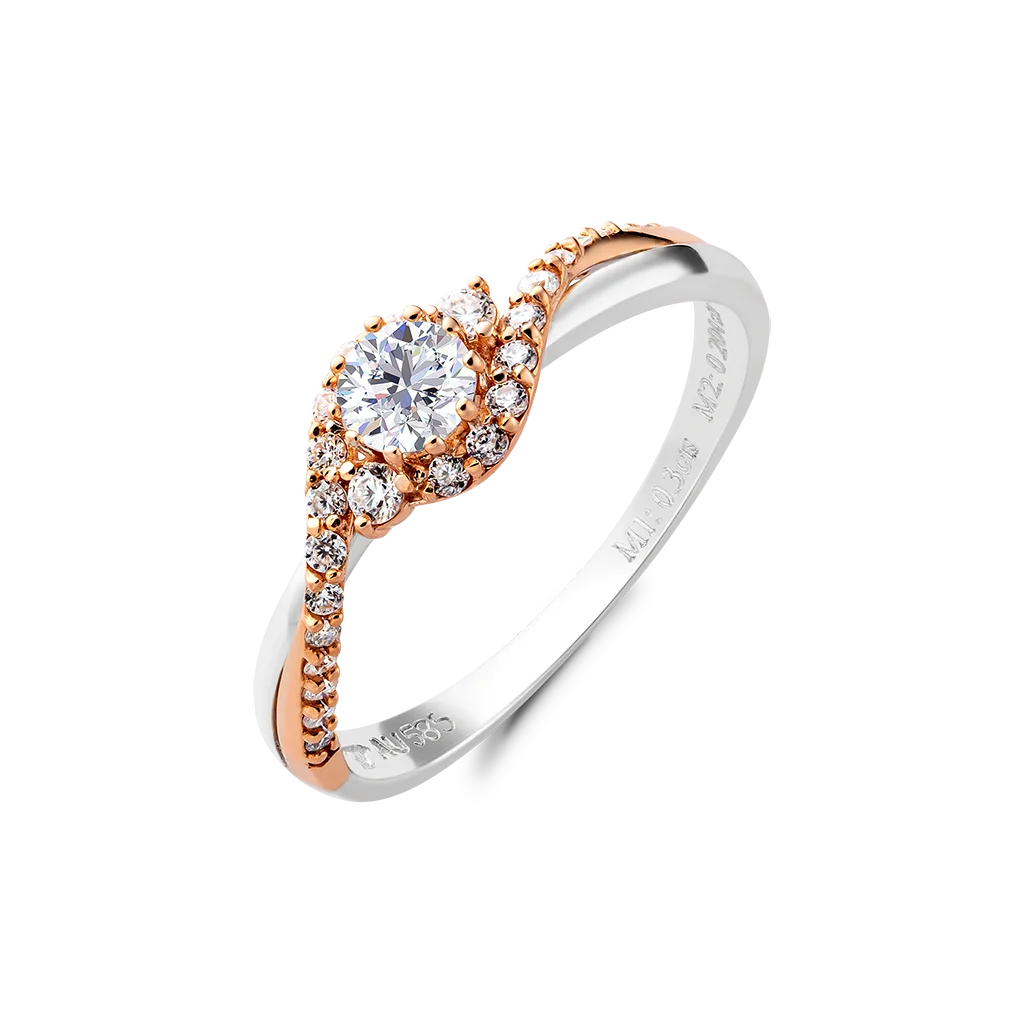 High fashion luxury design 10k 14k 18k gold ring women customized with CZ stone Vietnam Manufacturer NDINO233