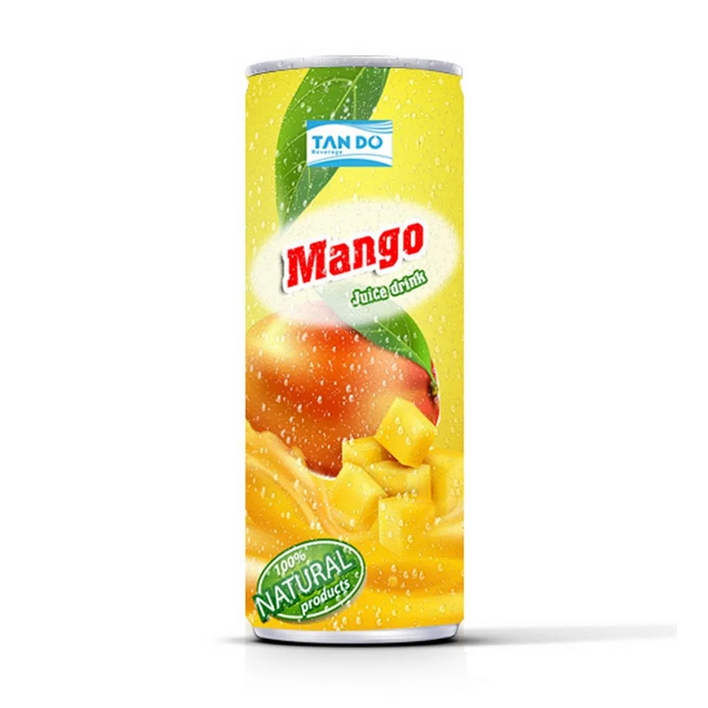 MANGO FRUIT JUICE DRINKS 250ML CAN 100% PURE OEM MANUFACTURER - PRIVATE LABEL - CHEAP PRICE