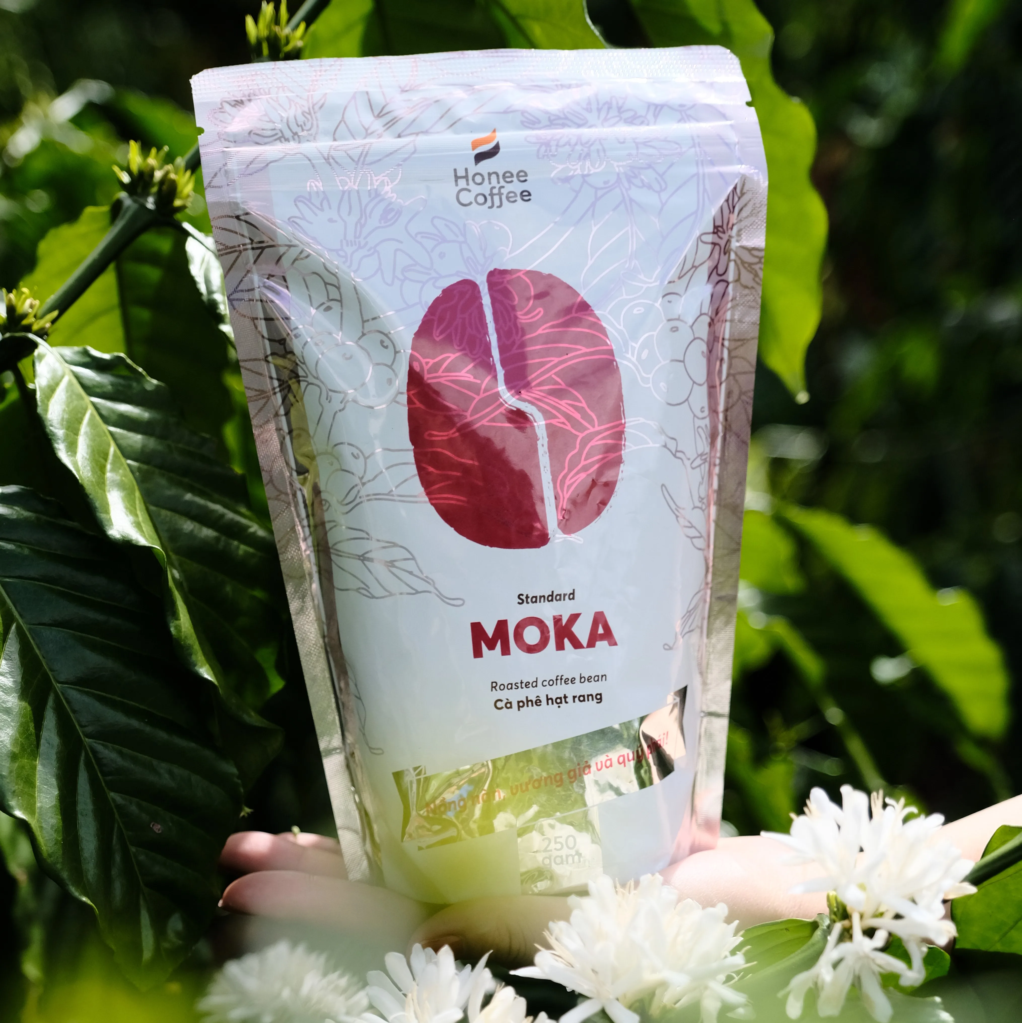 Жареные кофейные зерна Moka высшего качества для гурманов 2022 кофейный бренд Honee-сделано во Вьетнаме