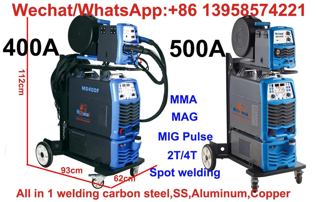 SYN Digital Panel Control MIG MAG MMA IGBT Module 500A Double Pulse All in One Aluminum Brass stainless steel Welder