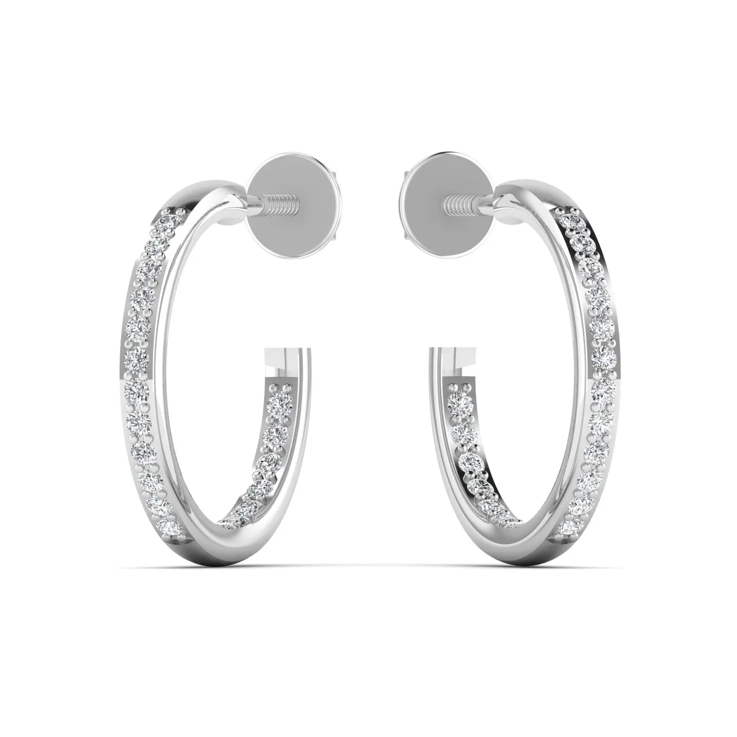 14kt Lab Grown Diamond Solid Rose Yellow White Gold Half Hoop Earrings Daily Wear Luxurious Fine Jewelry For Women