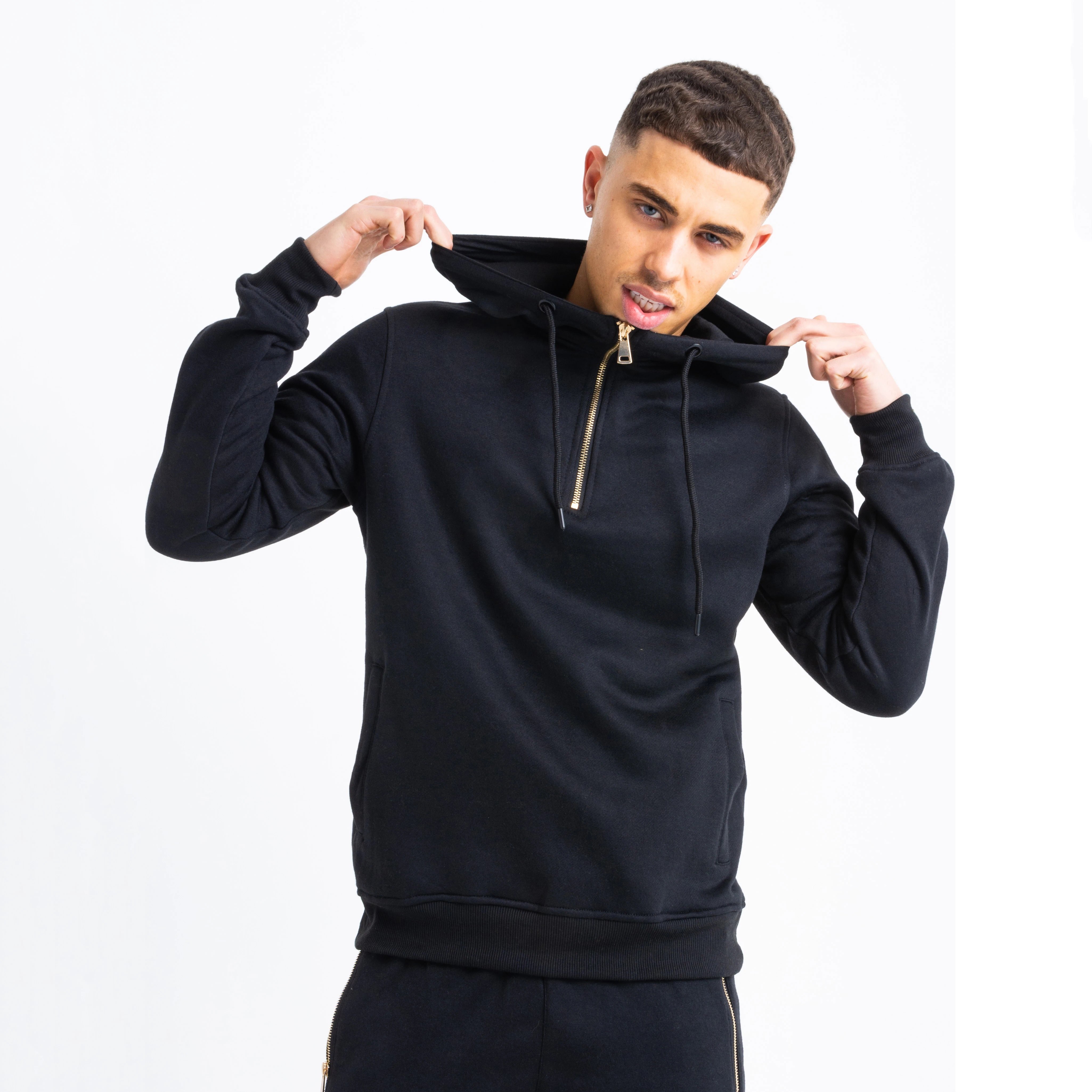Custom 350gsm French Terry Tracksuit for Men Quick Dry Hoodies Shorts Set for Training High Quality with Logo for Winter Running