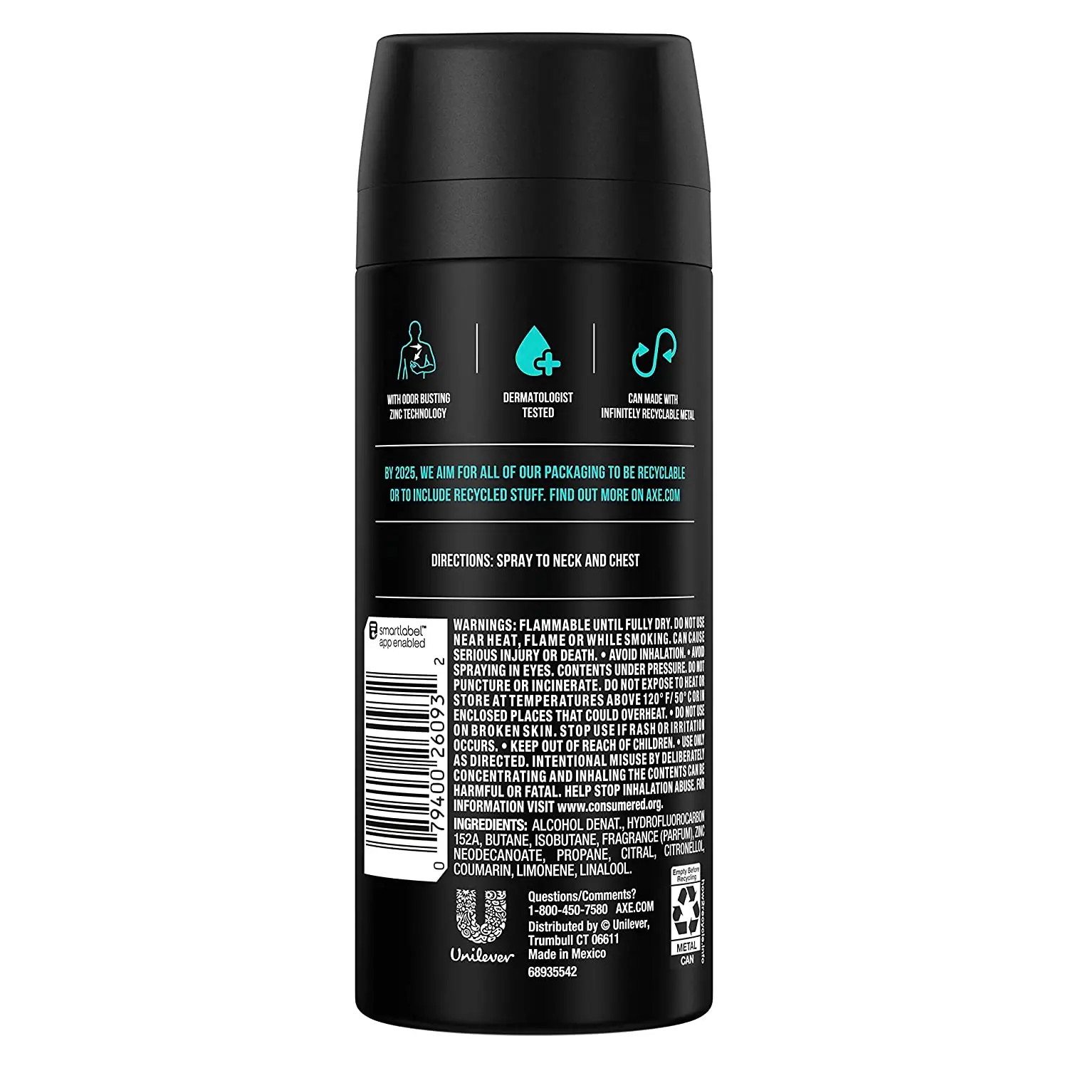 Pack of 6 New AXE Body Spray for Men Apollo 4 oz