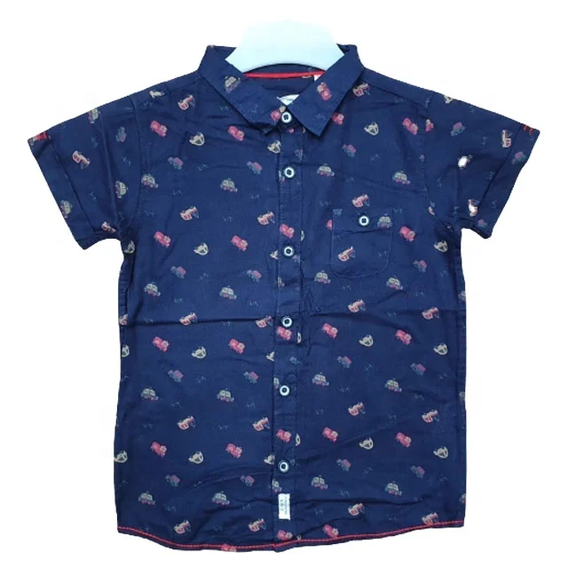 Brand boys short sleeve all over print shirt.
