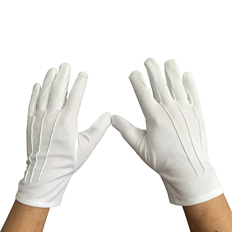 2022 new arrival plain white cotton fabric masonic gloves embroidered logo competitive price low MOQ masonic gloves