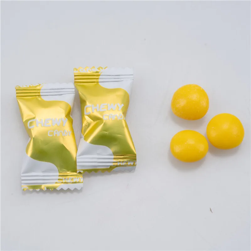 Wholesale candy factory lemon chewing candy mantos lemon flavor chewing candy OEM package surprise bonbon