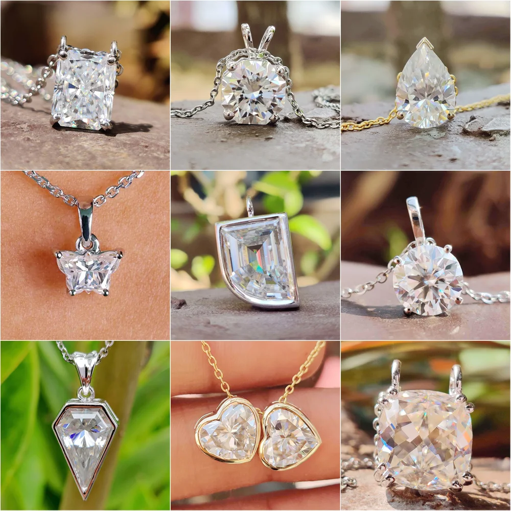 Custom VVS IGI Certified HPHT CVD 4CT Single Lab Grown Diamond Moissanite 10K 14K Real Gold Pendant Necklace Fine Jewelry Women