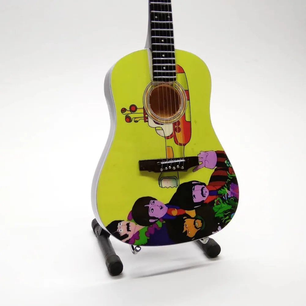 EXCLUSIVE MINIATURE GUITAR THE BEATLES 10 INCH INCLUDE STAND GUITAR FOR DECORATION MUSIC