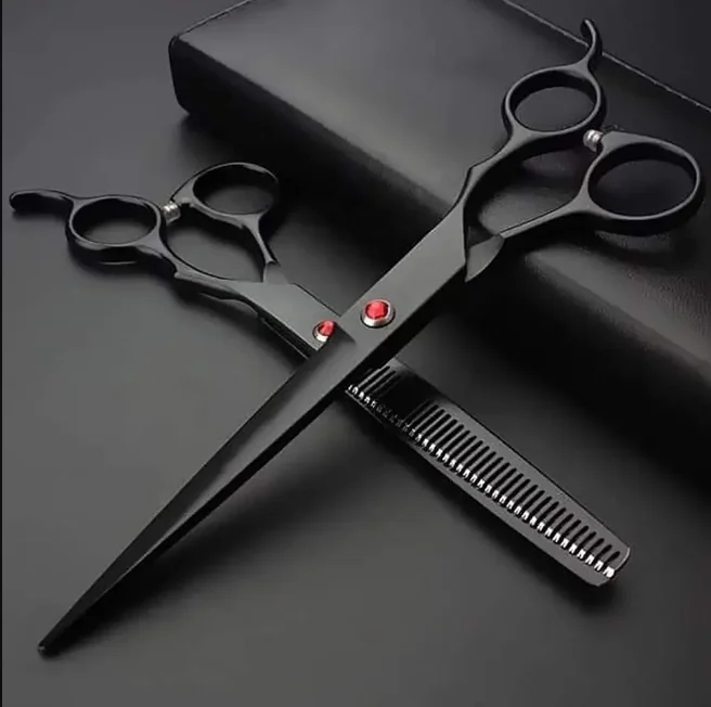 6 Inch Black Knight Professional Hair Scissors Left Handed Scissors Barber sets Shears Hairdressing Salon Tools Black style