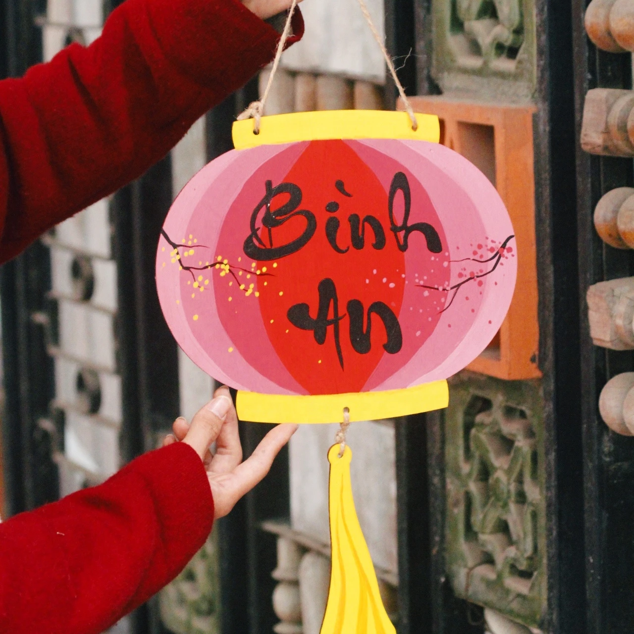 Wooden board for Tet decoration  Home Decoration  Lucky New Year  Hottest this year - New Year tree toy