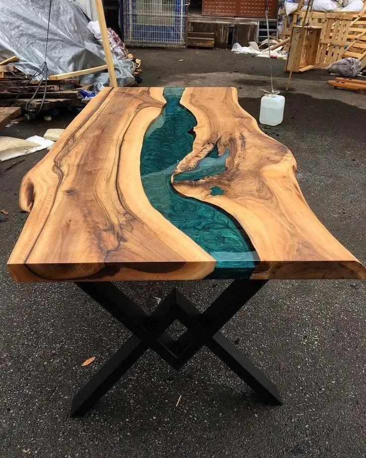 Epoxy River Wood Dining Room Table for Home Furniture
