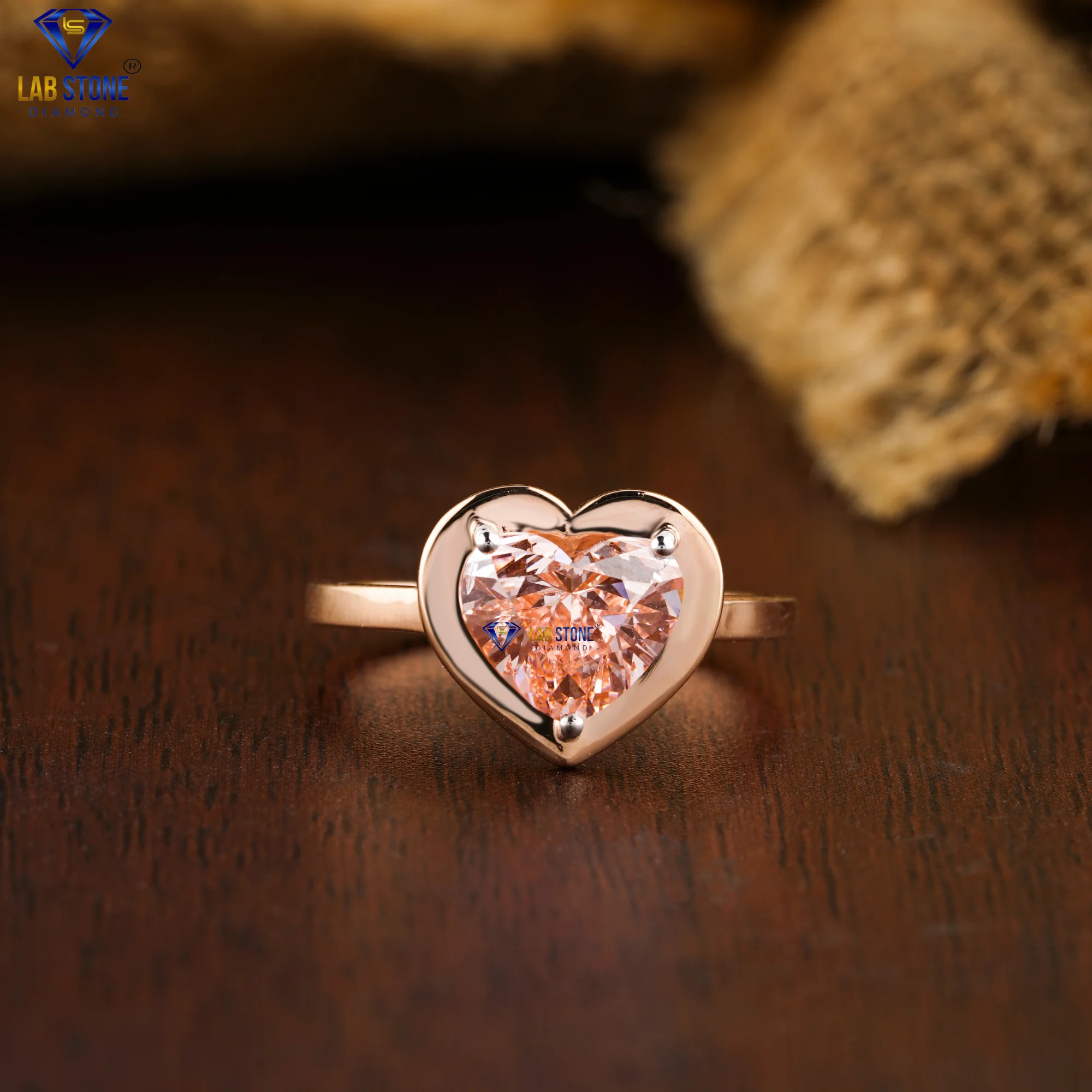 1.52 TDW F.P. Heart Cut Diamond Ring 18k Rose Gold Solitaire Ring Cvd/Hpht Diamond Lab Stone Jewelry