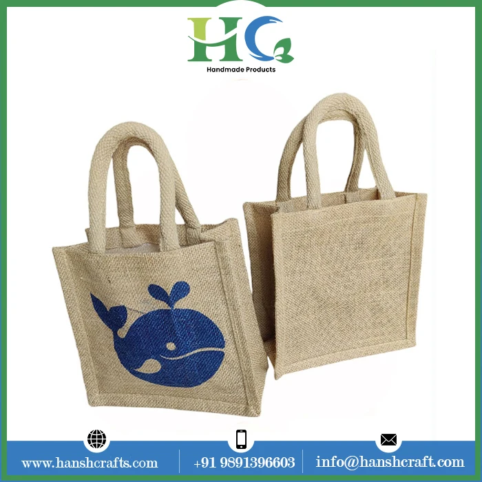 Best Selling Small Jute Bag with Custom Printing Premium Quality Soft Hardness for Makeup Directly from Indian Manufacturer