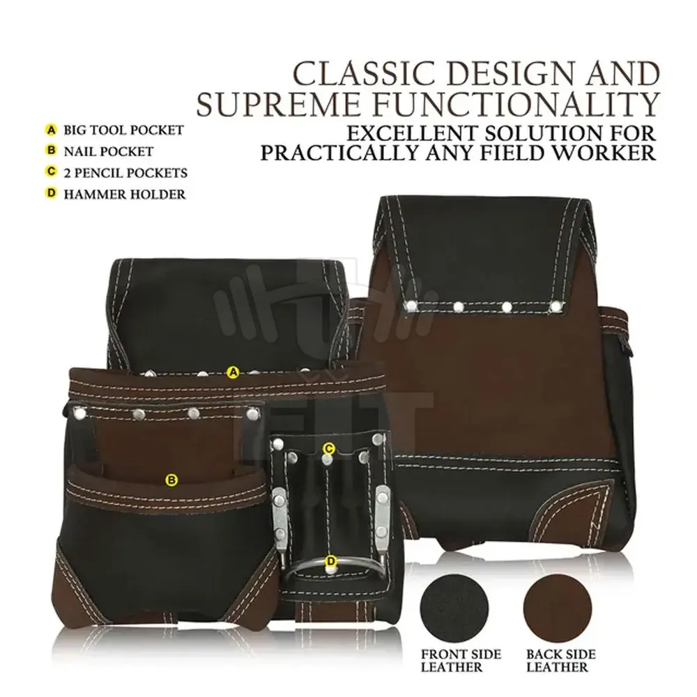 High Quality Leather Tool Belt Large Capacity Tool Holding Bag For Carpenter Multi Tool Storing Belt