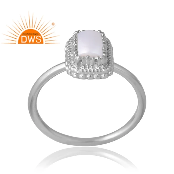 Best Design Sterling Silver Palladium Plated Natural Pearl Gemstone Ring Custom Jewelry For Women Gift For Her