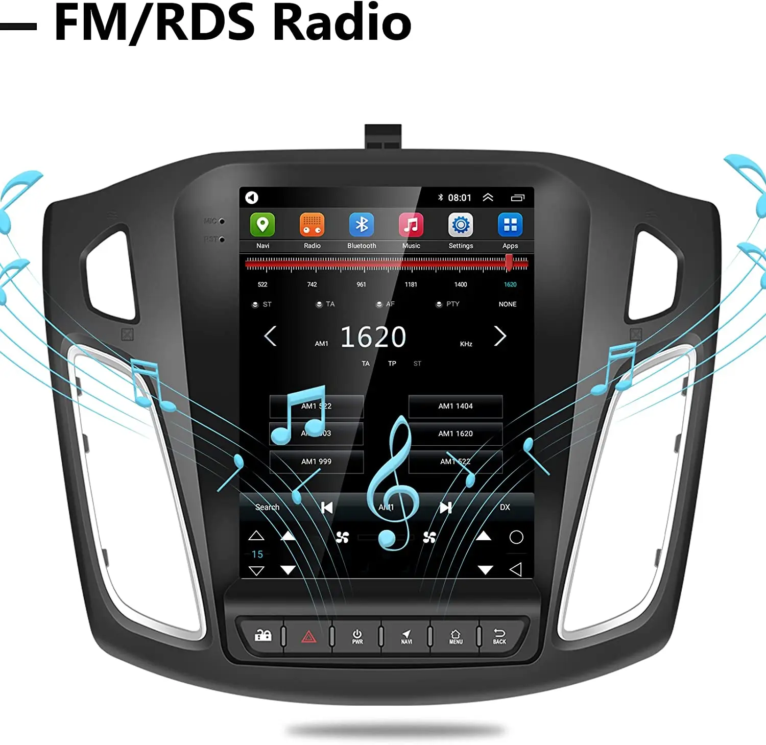 9.7 Inch Radio Frame For Ford Focus 2012-2018 Manual Ac Dash Installation Trim Kit Gps Navigation Frame Stereo Player Dvd Panel