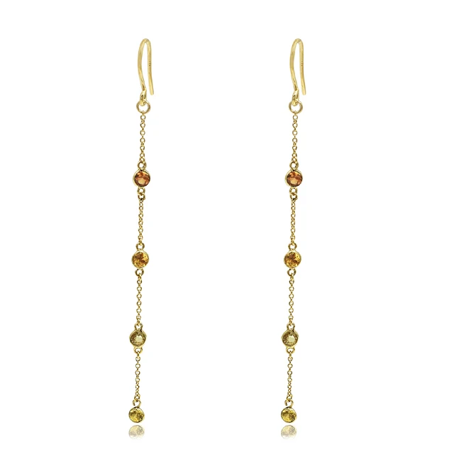 best selling hanging drop earring jewelry gold plated 925 sterling silver rainbow moonstone multi gemstone drop earring