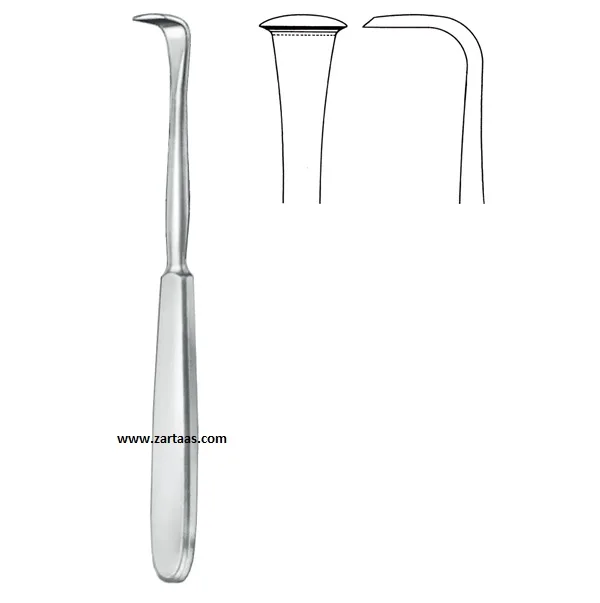 LANGENBECK Raspatory 90 degree angled 14mm sharp  18cm with hollow Handle Grade German Steel Surgical Instruments Manufacturer