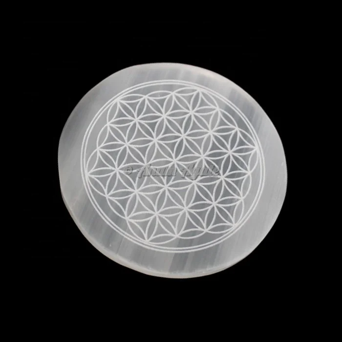 Wholesaler Orange Selenite Ying Yang Engraved Charging Plate Polished Crystal Feng Shui Style Directly From India Buy Online
