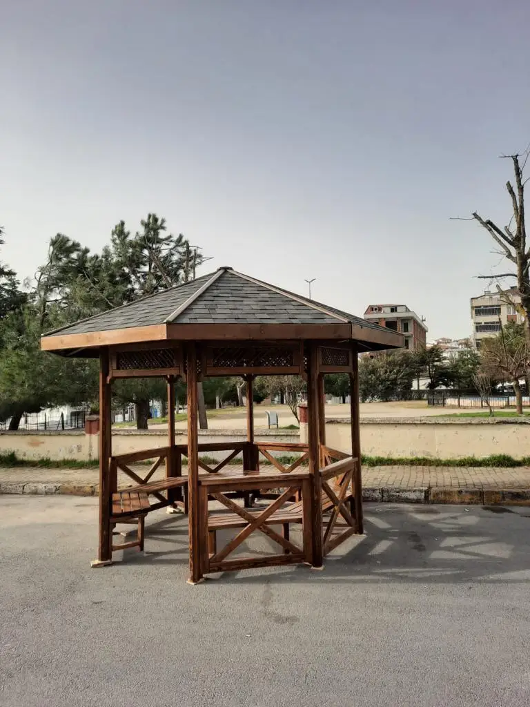 Made in Turkey! High quality outdoor gazebos from pine  or beech tree with roof having long life made in Turkiye iroko gazebos