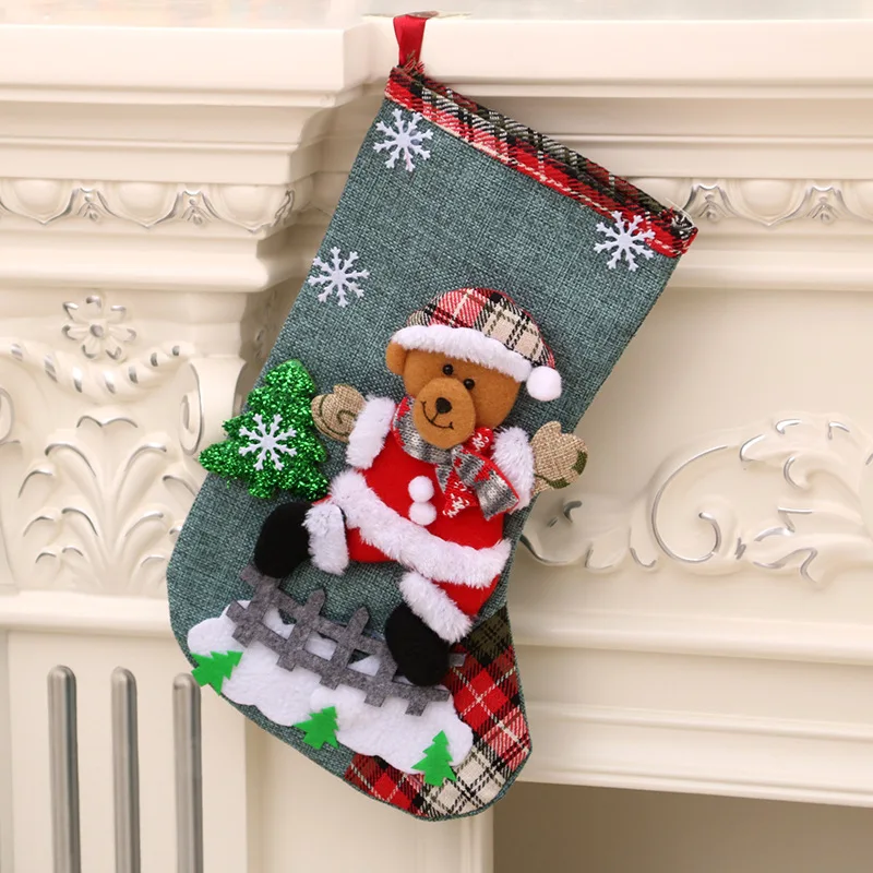 High Quality Fluffy Xmas Socks Santa Claus Christmas Socks Candy Decoration Pendant Deer Gift Packaging Socks for Kids Christmas