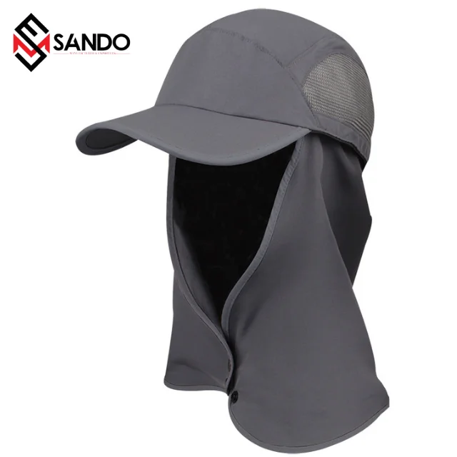 Custom logo high visibility sun protection hat with neck flap reflective material hat for sun protection