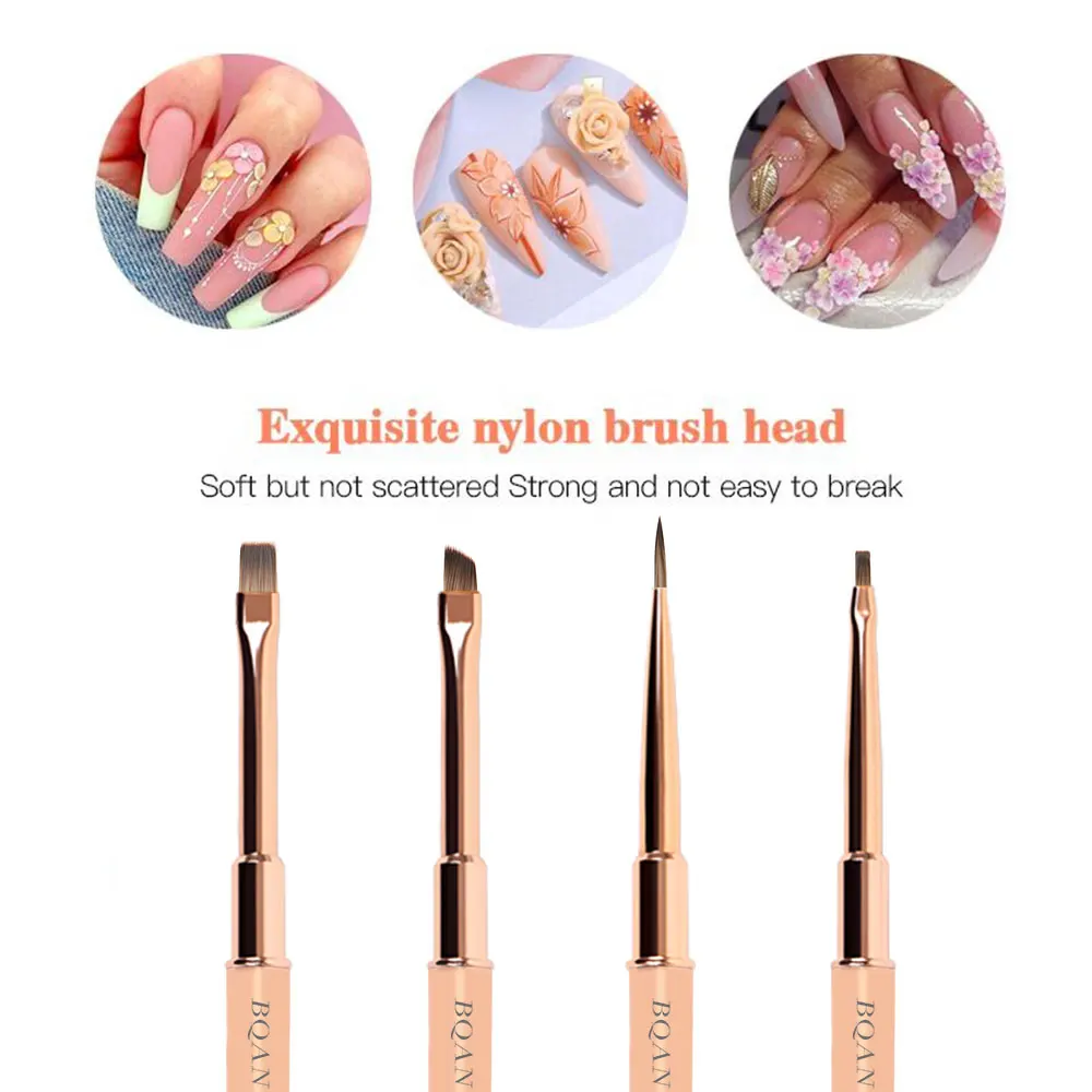 Customizable logo top diamond design black metal Handle  Kolinsky Hair Nail Art Acrylic Brush Set Painting Brushes Manicure Tool