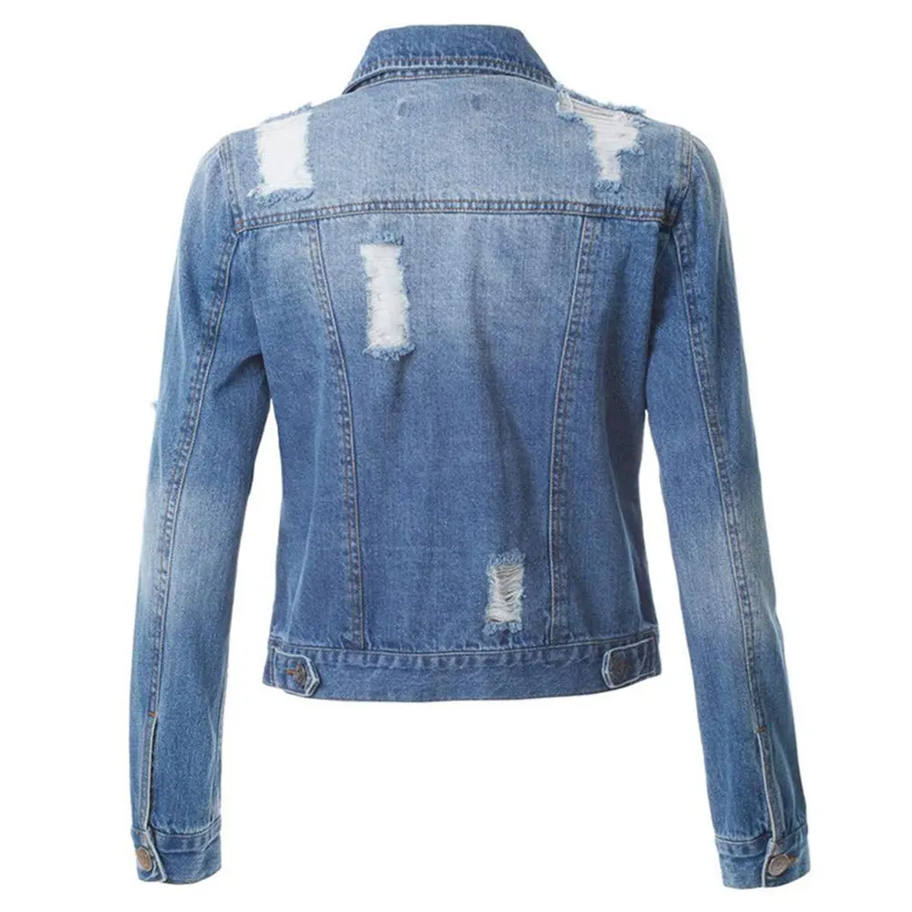 2022 Custom Logo Women Girls Jeans Jacket Plus Size Slim Fit Lady Casual Denim Jacket for sale made in Pakistan