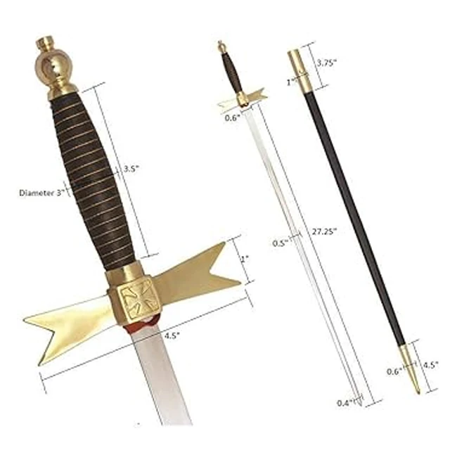 Masonic Sword W/Sleeve 20 Masonic Swords Regalia Lodge Masonic for Sale in our knights templar sword with gold hilt