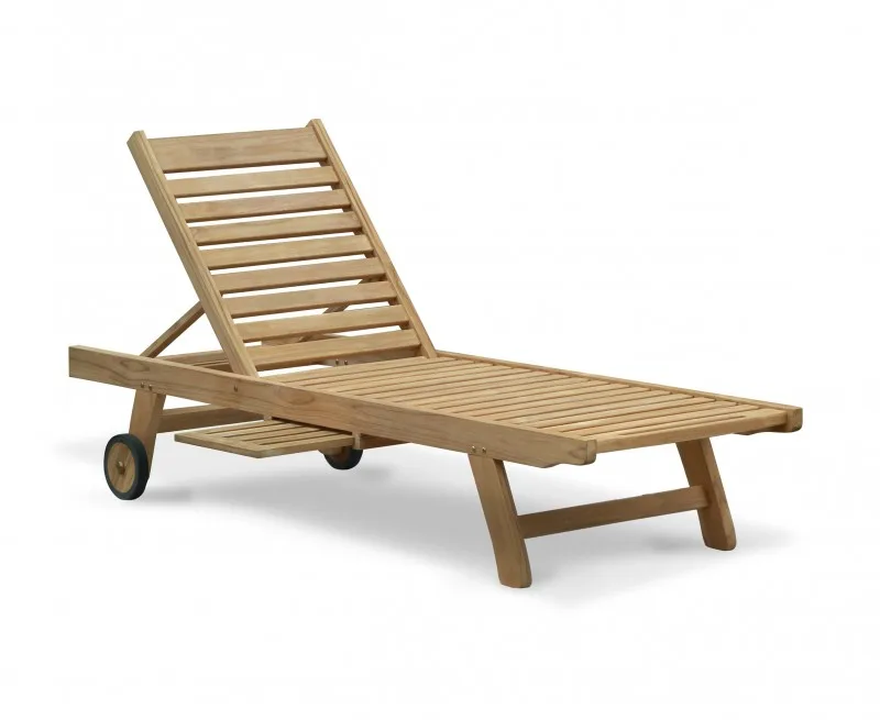 Wholesale Price Wood Sunbed with Teak Chemical Outdoor Furniture Pool Sun Lounger Chair Reclining - Hotel Exterior Furniture